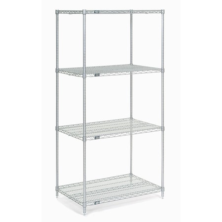 Nexel Wire Shelving, Poly-Z-Brite, 24W x 14D x 63H 14246Z